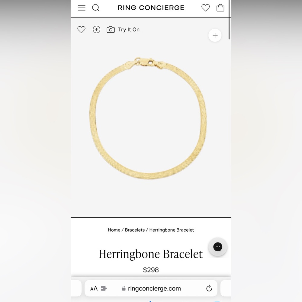 Gold herringbone bracelet